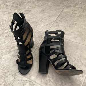 Black Ivanka Trump Leather Sandals